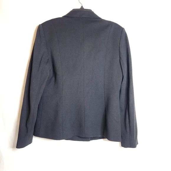 Talbots Black Blazer With Asymetrical Zip Size 10. Capsule,  Dark Feminine. - Picture 2 of 10